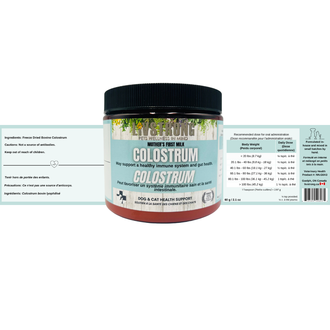 Colostrum (Mother's first milk) Bovine 60g - Livstrong Pets
