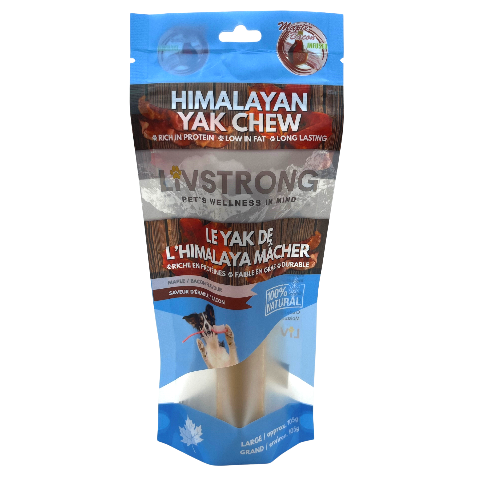 Maple & Bacon - Yak Cheese Chew - Livstrong Pets