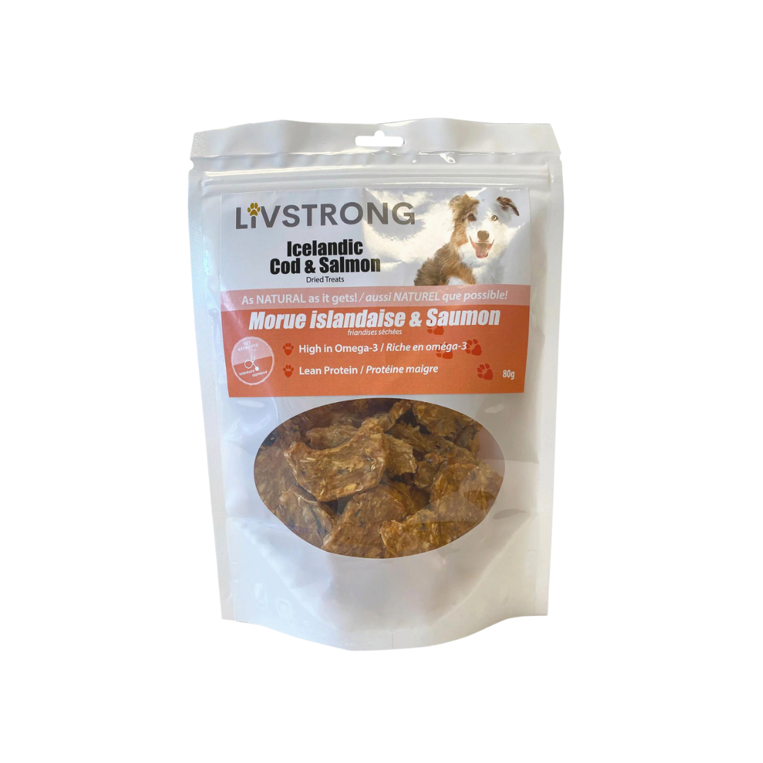 Cod and Salmon Chips 80g - Livstrong Pets